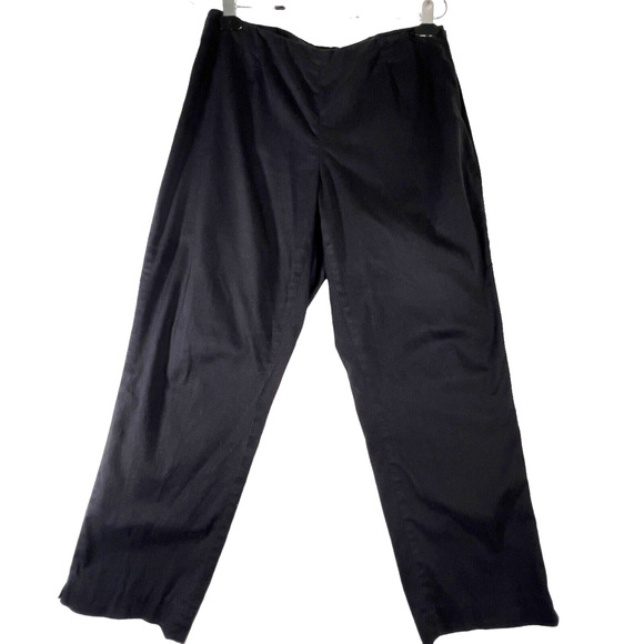 J Jill Womens Petite Sz 10P Cropped Pants Black Stretch Cotton Pull On Side Zip - Picture 1 of 7